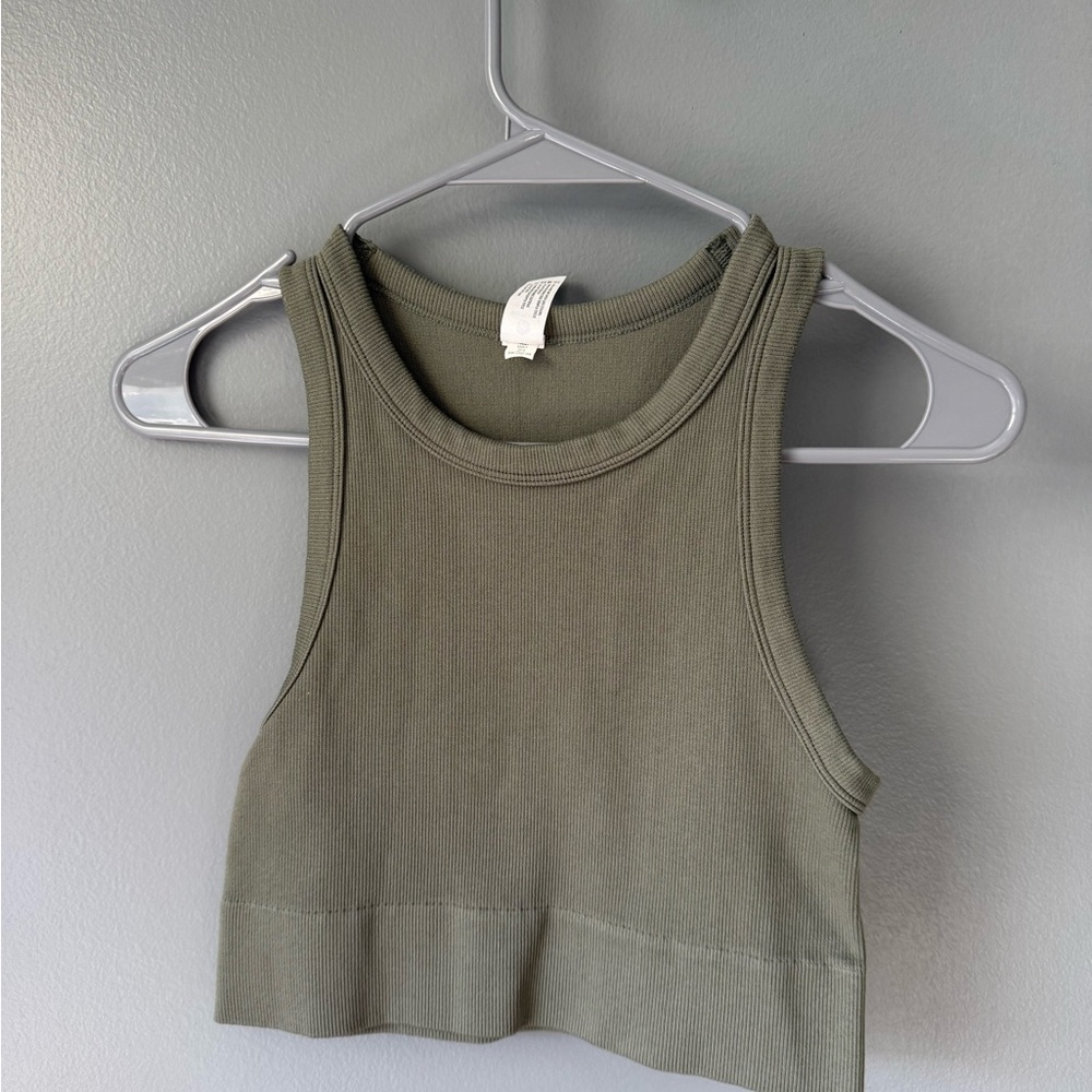 90 Degree By Reflex Olive Green Tank Top